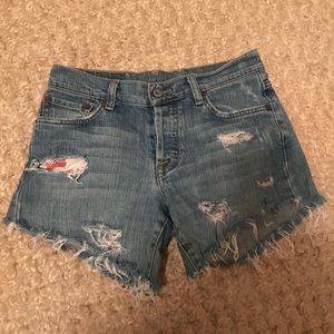 Lucky brand distressed cutoff jean shorts
